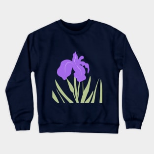 Purple Iris Summer Flower Wildflower Floral Crewneck Sweatshirt